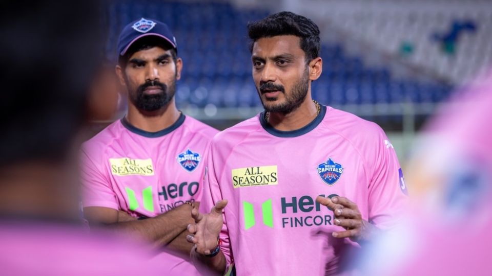 Axar Patel leads the team talk in his first season as captain in the IPL