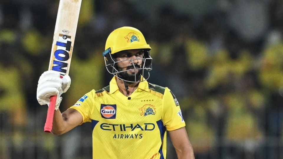 Ruturaj Gaikwad celebrates his half-century