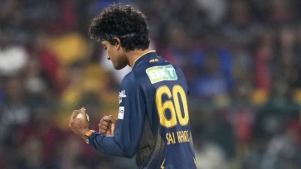 R Sai Kishore is pumped after taking a wicket