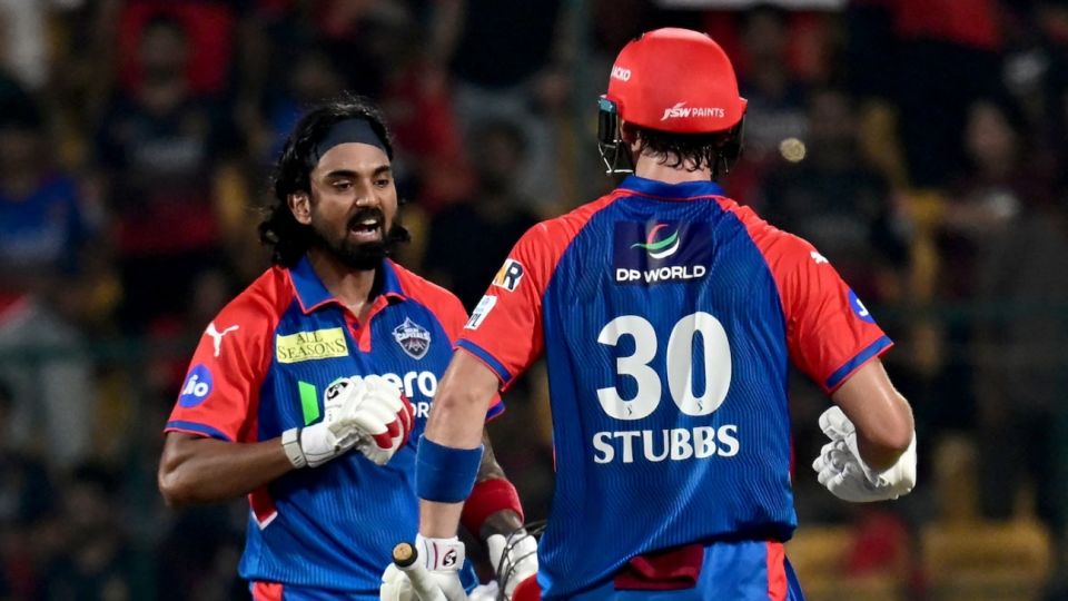 KL Rahul thumps his chest after taking Delhi Capitals to victory
