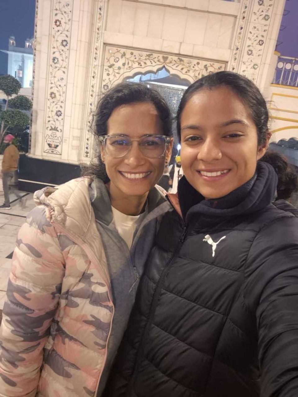 Rawal credits her coach, Deepti Dhyani (left), for shaping her as a player and person