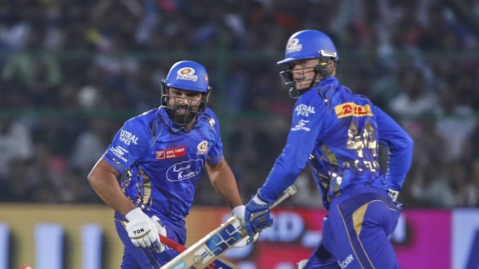 Ryan Rickelton and Rohit Sharma set base with a century stand