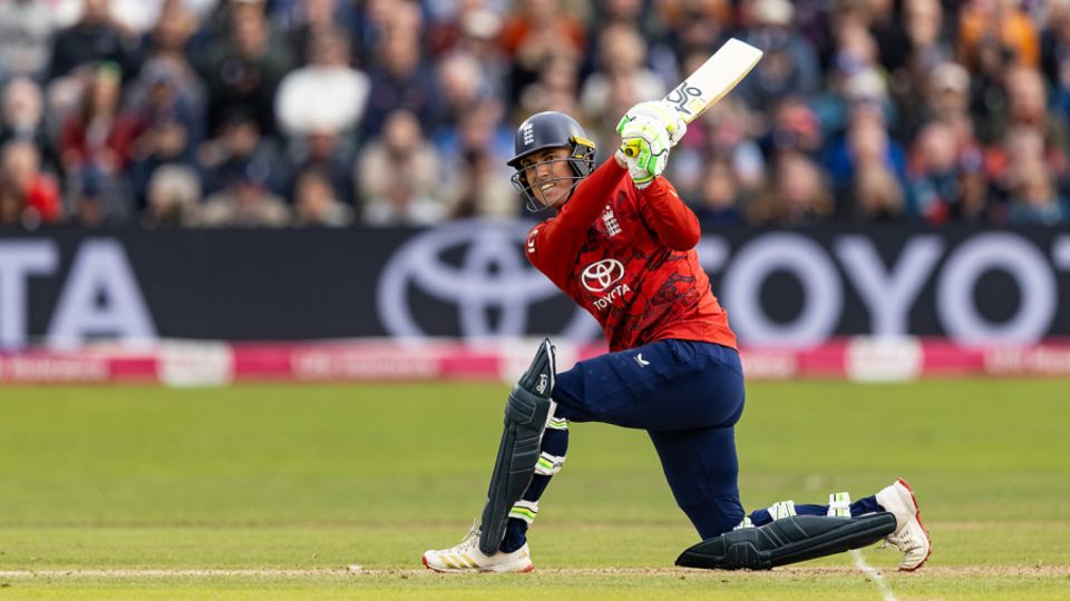 Tom Banton swings into the leg side in his matchwinning cameo
