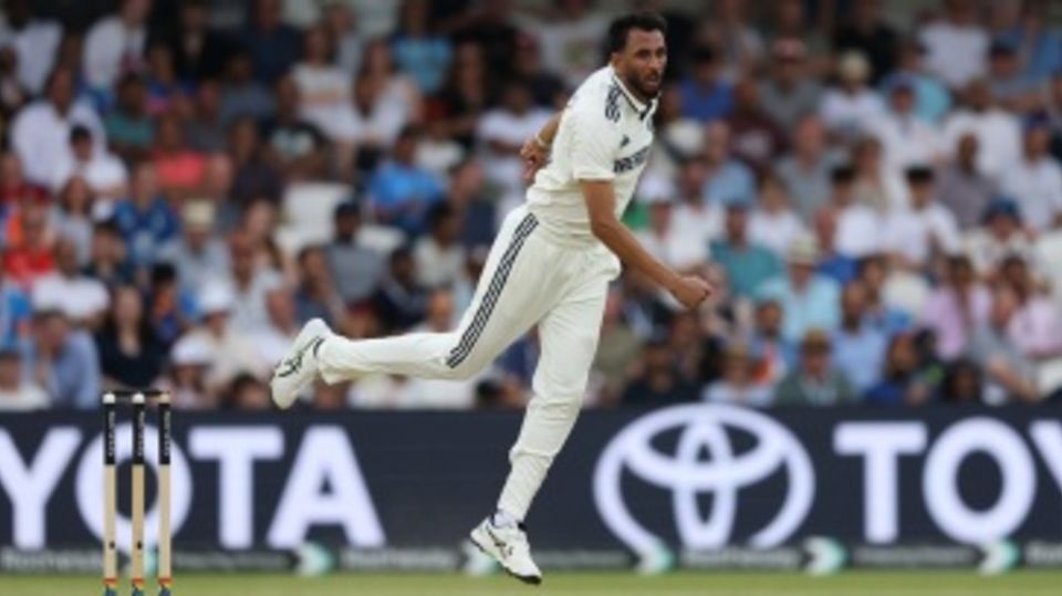 Prasidh Krishna in action on day two at Headingley