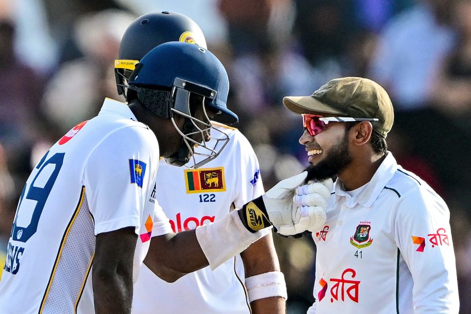 Angelo Mathews and Mushfiqur Rahim had a little bit of banter going