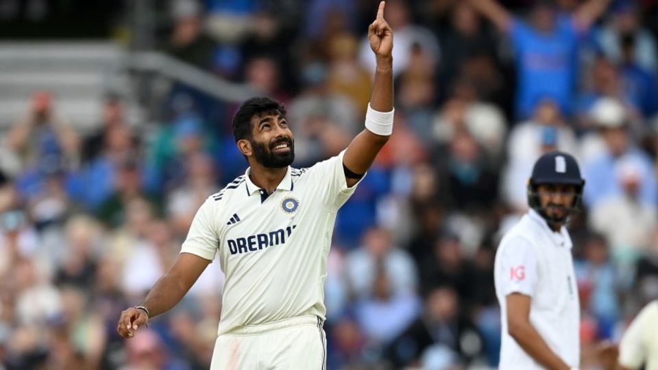Jasprit Bumrah celebrates his fifth wicket