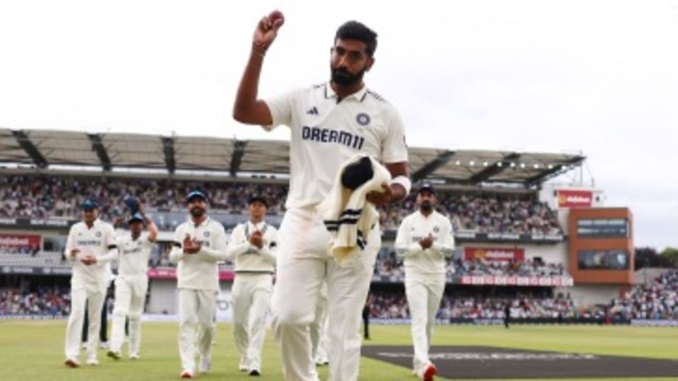 Jasprit Bumrah walks back after his third five-wicket haul on English soil