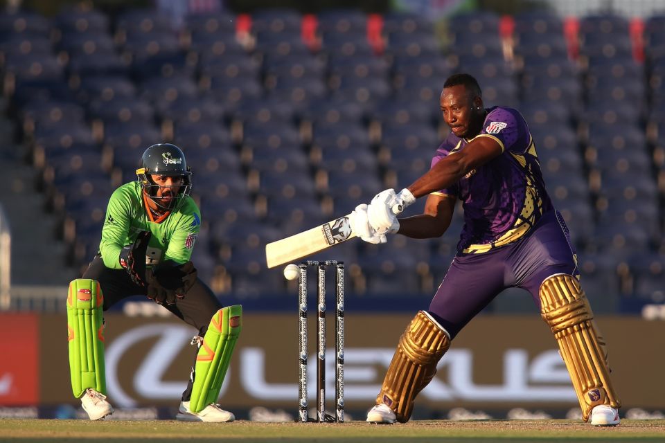 Andre Russell smashed 65 not out in 39 balls to lead Los Angeles Knight Riders' batting charge