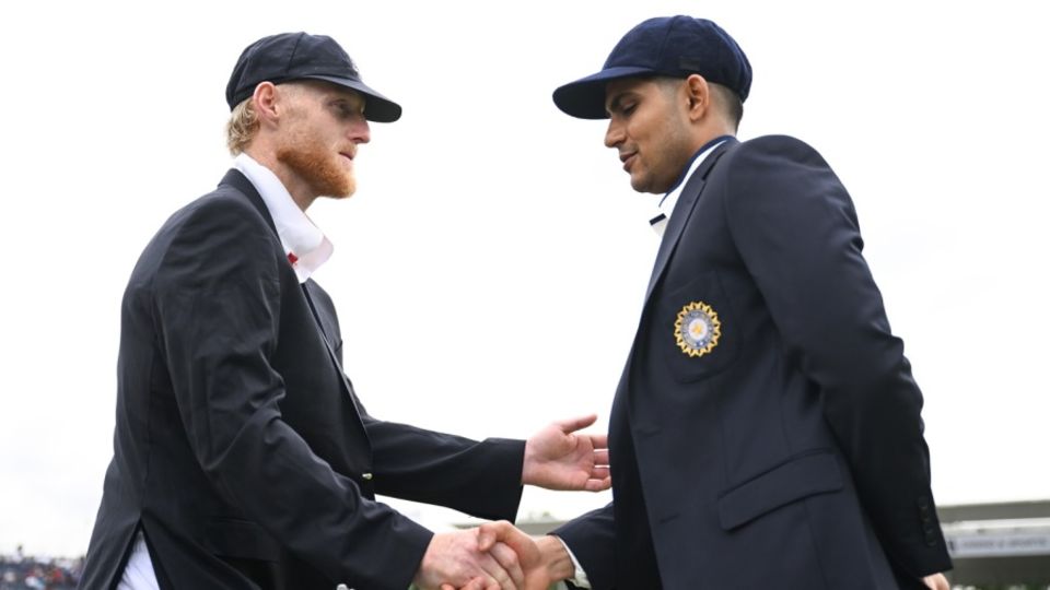 Ben Stokes and Shubman Gill at toss at Edgbaston
