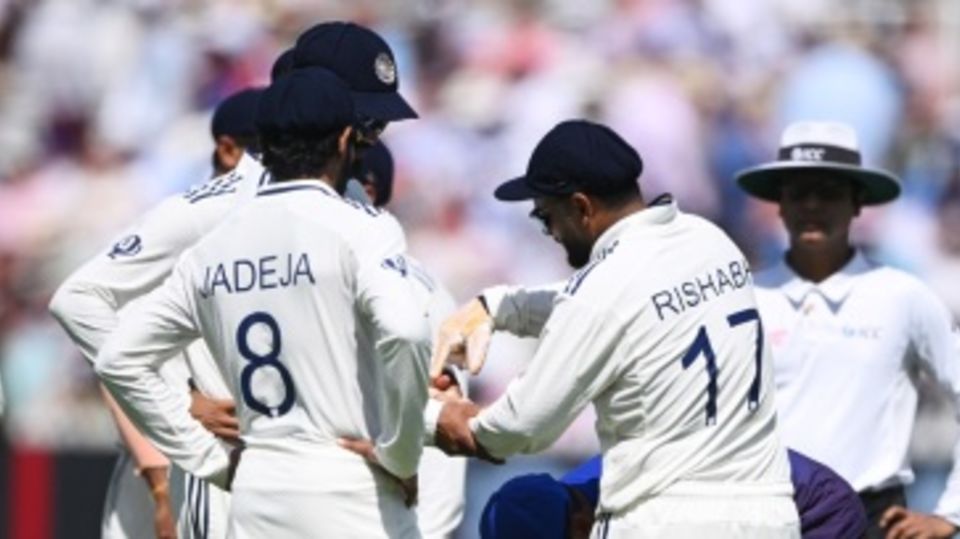 Rishabh Pant receives treatment on the field