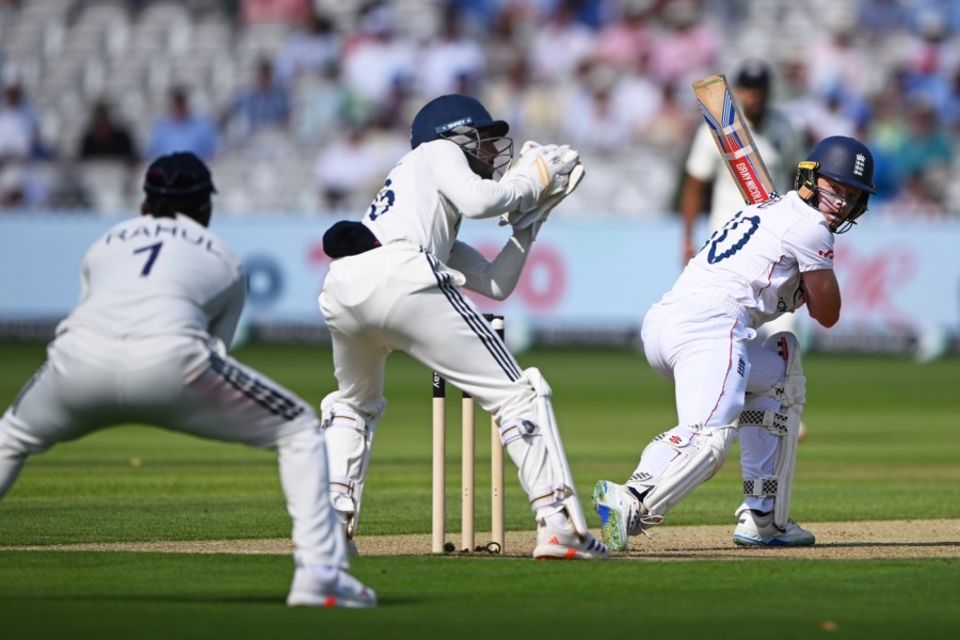 Dhruv Jurel's catch of Ollie Pope showcased his balance and quick hands