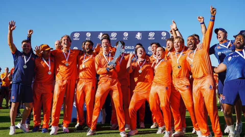 Netherlands celebrate their tournament win