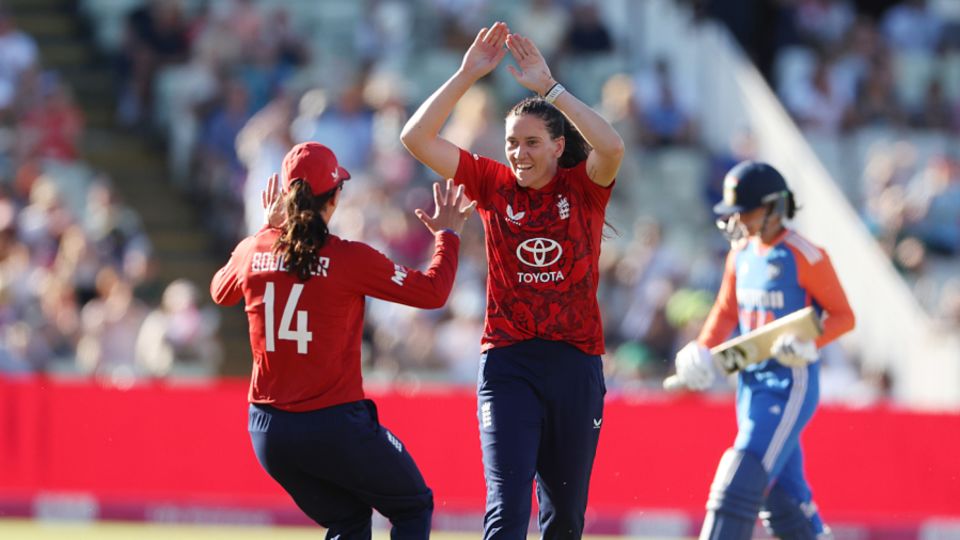 Em Arlott struck in her first over to remove Smriti Mandhana