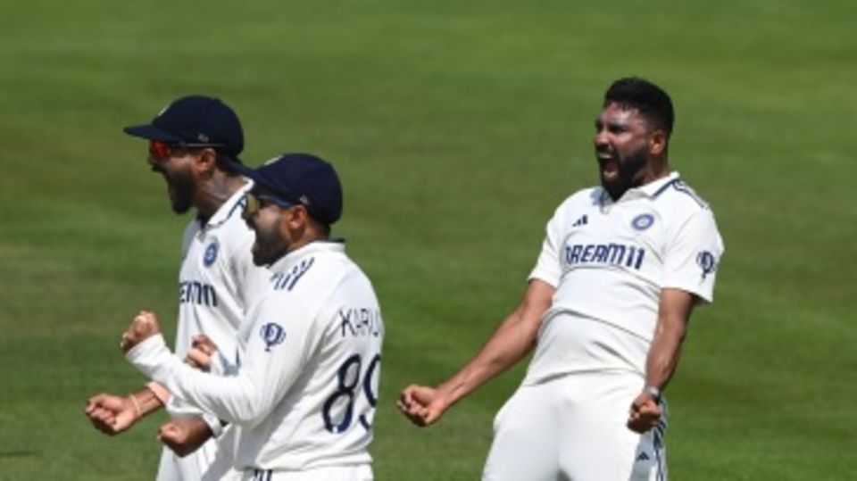 Mohammed Siraj is pumped after a successful review