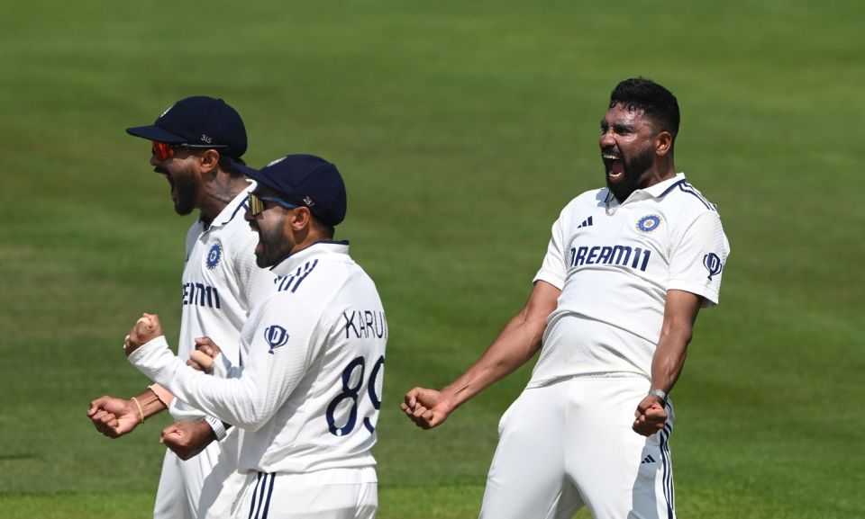 Mohammed Siraj is pumped after a successful review