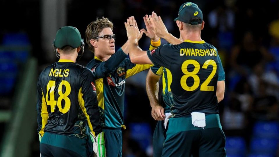 Adam Zampa took a wicket in his 100th T20I