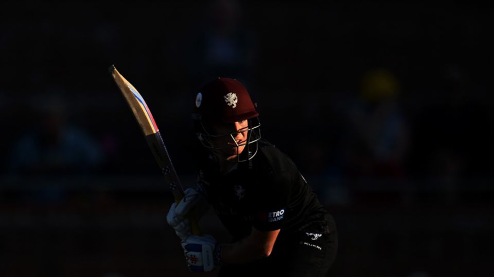 Thomas Rew bats under the floodlights