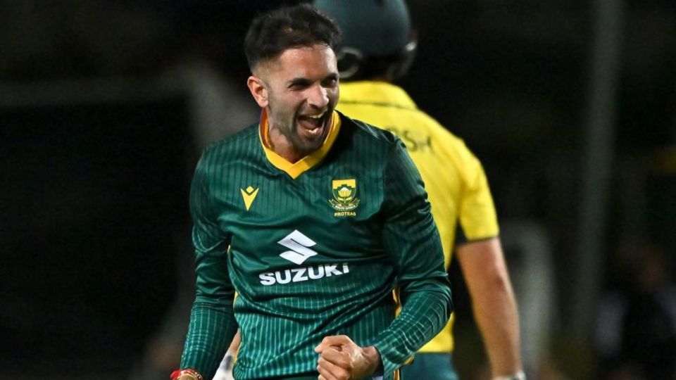 Keshav Maharaj tripped through Australia's line-up in the first ODI