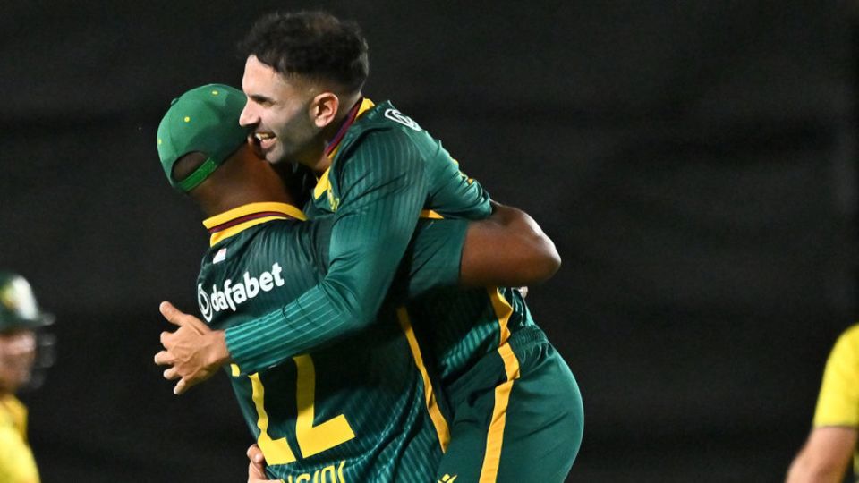 Keshav Maharaj claimed his maiden ODI five-for