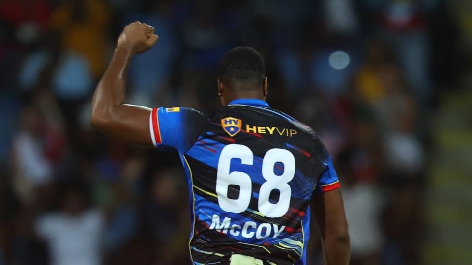 Obed McCoy struck twice in the fifth over