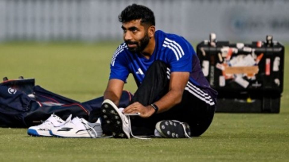 Jasprit Bumrah at a training session