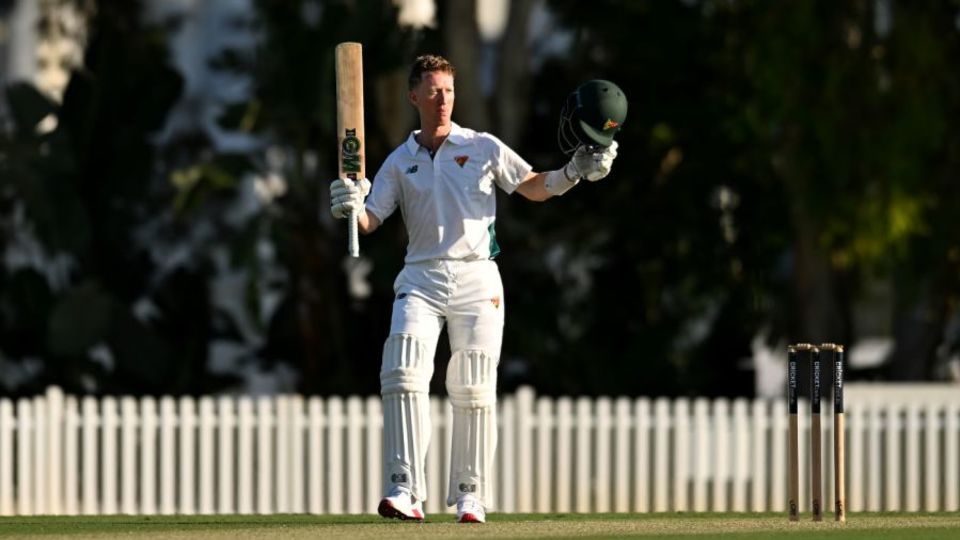 Jordan Silk celebrates his century