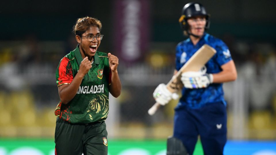 Fahima Khatun's loopy full toss got Nat-Sciver Brunt
