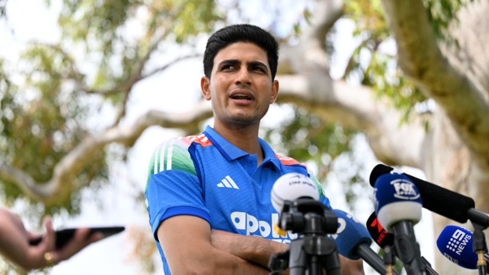 Shubman Gill addresses the press in Perth