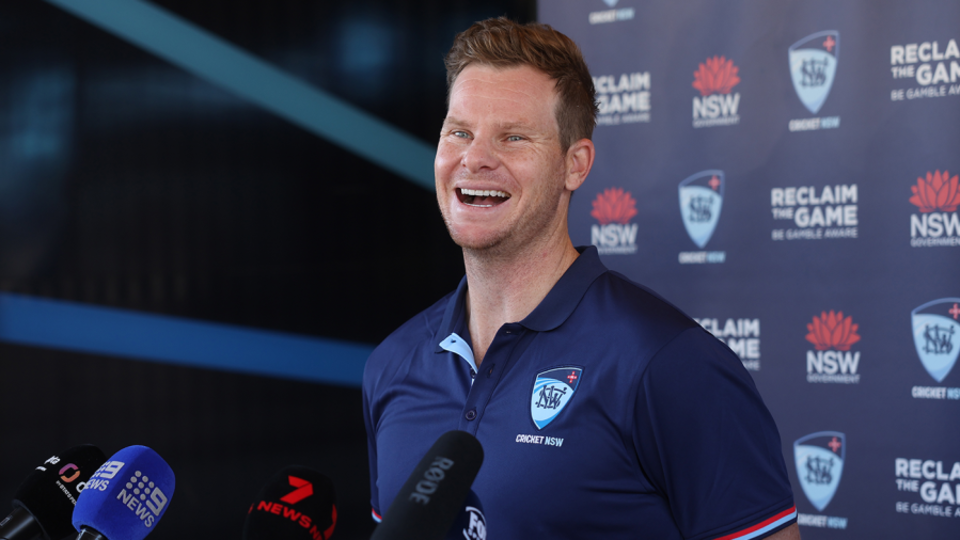 Steven Smith speaks to reporters as he ramps up his Ashes preparation