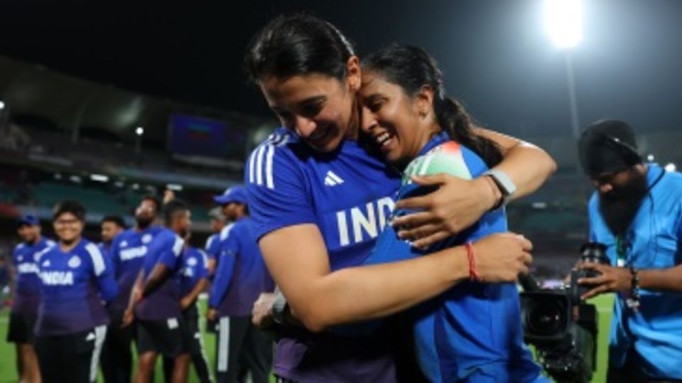 Hug it out: Smriti Mandhana congratulated Jemimah Rodrigues after India's epic chase