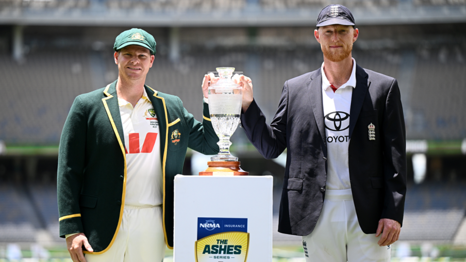 Ready to go: Steven Smith and Ben Stokes pose ahead of the Ashes