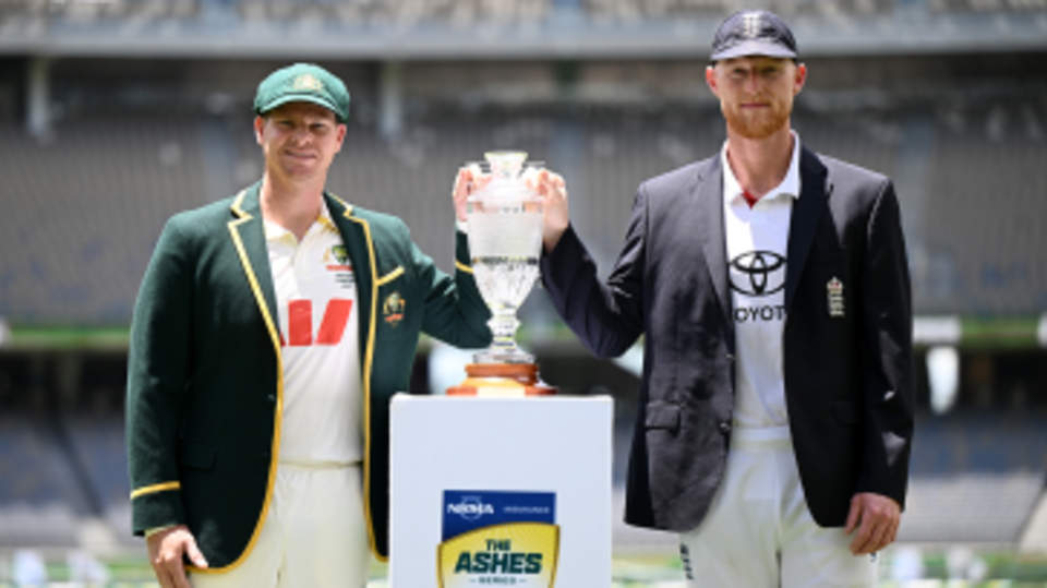 Ready to go: Steven Smith and Ben Stokes pose ahead of the Ashes