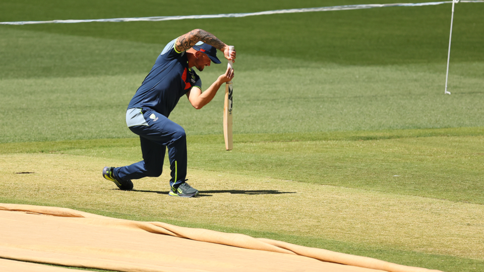 Jake Weatherald prepares himself for his Test debut