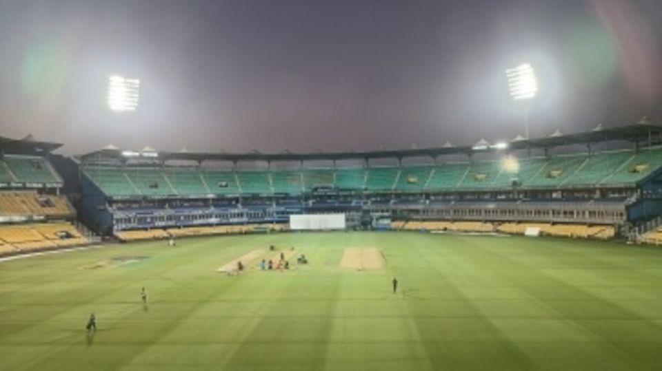 Conditions at Barsapara Cricket Stadium at 4.40pm two days before the second Test