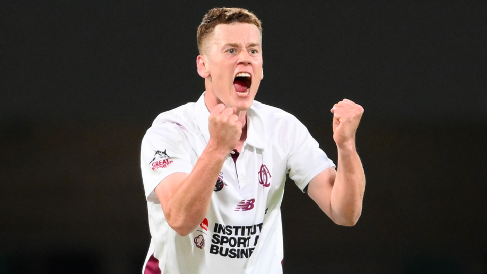 Sam Geyer took four wickets on his first-class debut