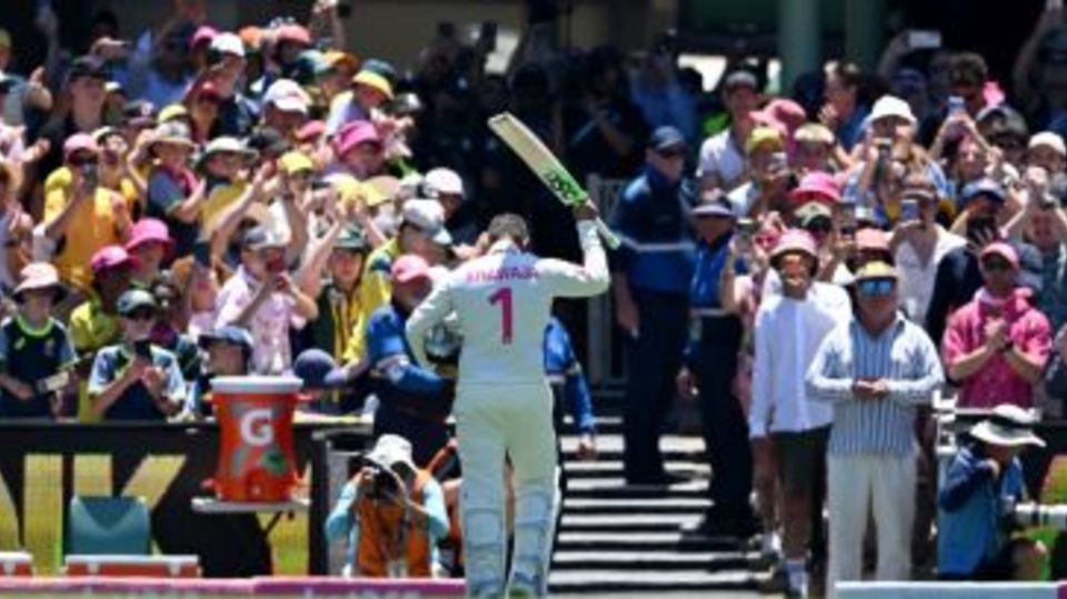 Usman Khawaja walks off for the final time in Tests