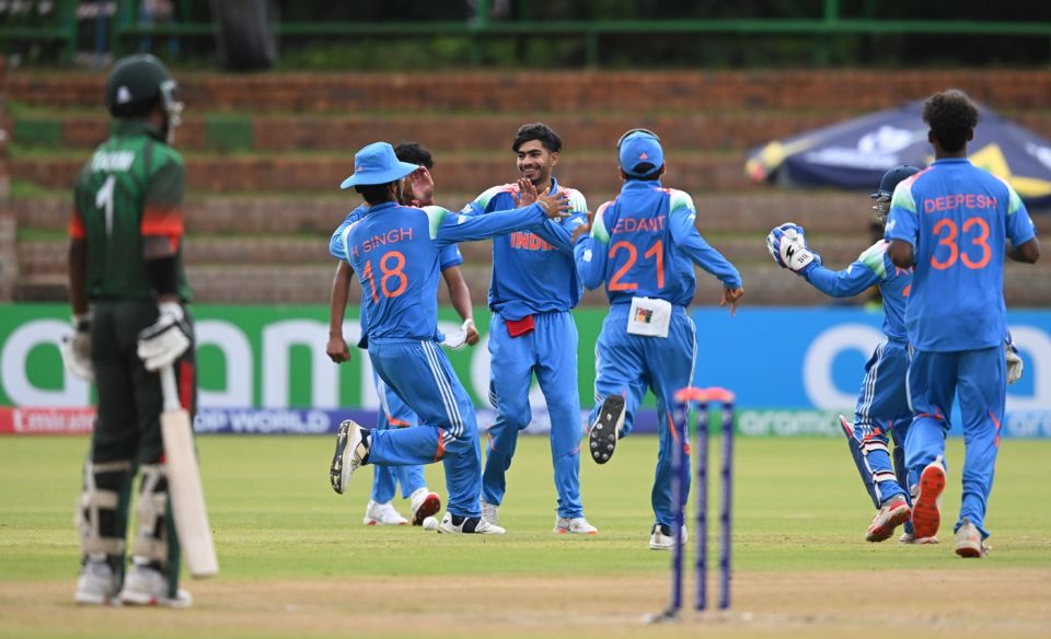Vihan Malhotra took 4 for 14 to help India beat Bangladesh in the U-19 World Cup