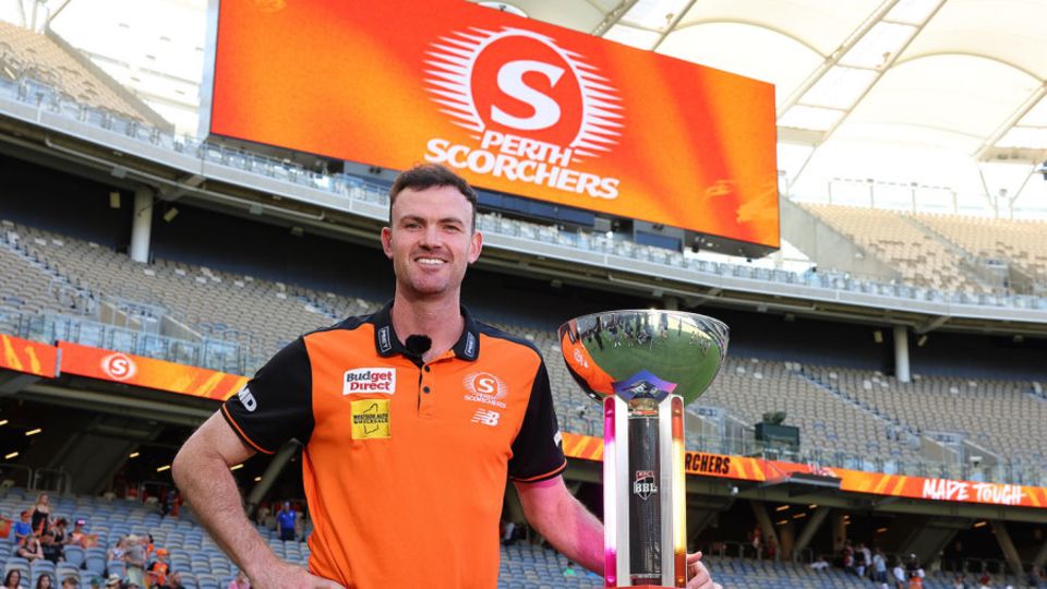 Ashton Turner with the BBL trophy