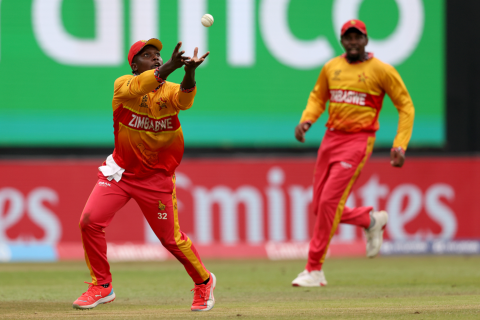 Tony Munyonga took the catch to dismiss Sri Lanka's top scorer, Pathum Nissanka, and then hit in a six in the final over of Zimbabwe's successful chase