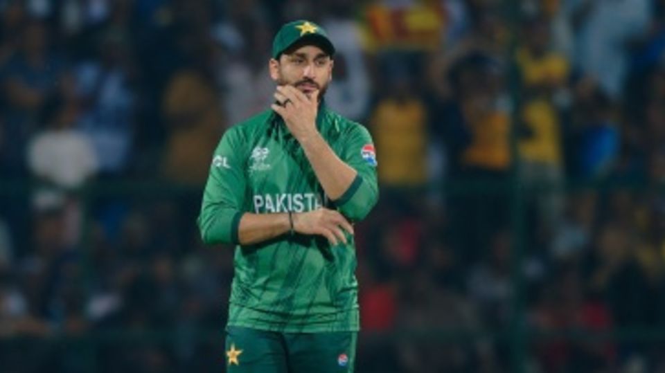 Salman Ali Agha looks on