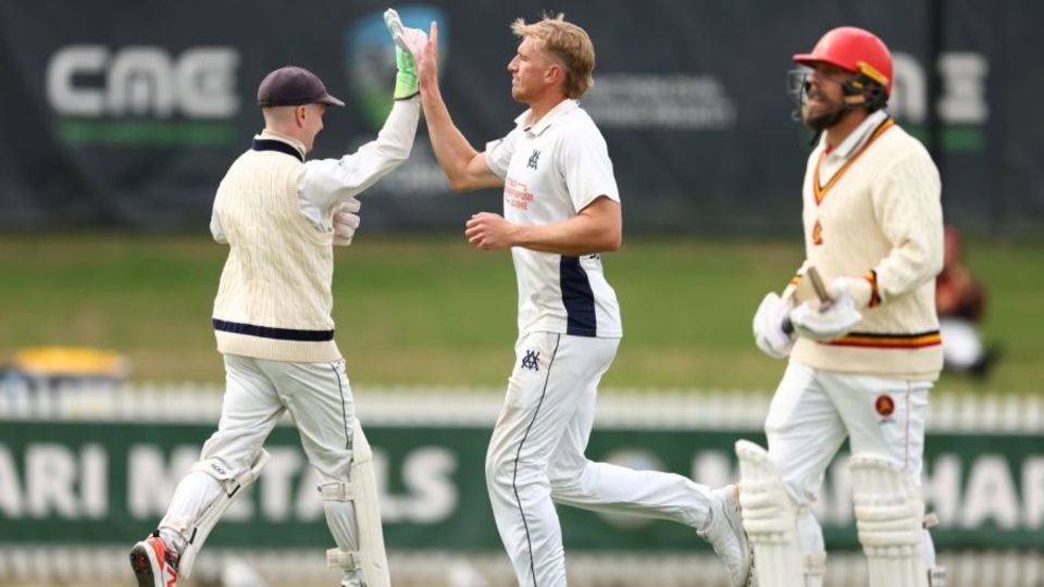Will Sutherland picked up the wicket of Jake Lehmann