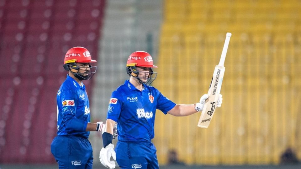 Mark Chapman celebrates his fifty