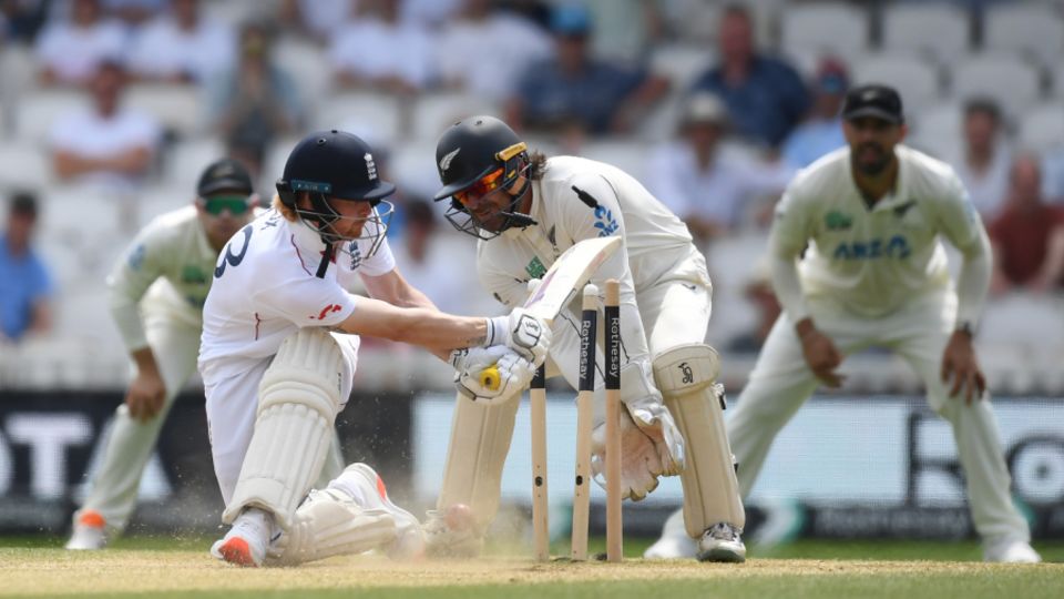 Jordan Cox was bowled round his legs as New Zealand swept to victory