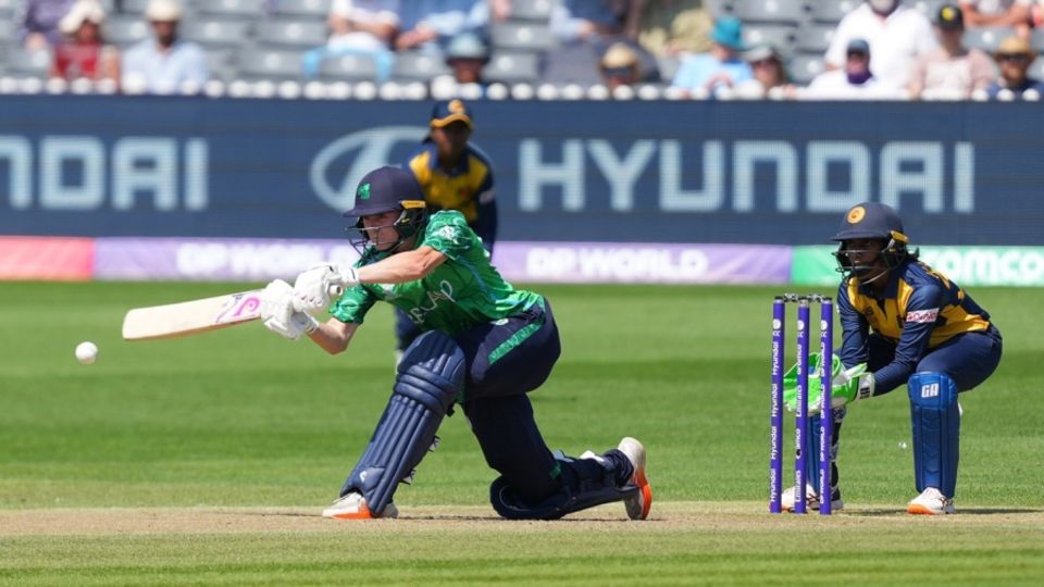 Gaby Lewis goes for a sweep