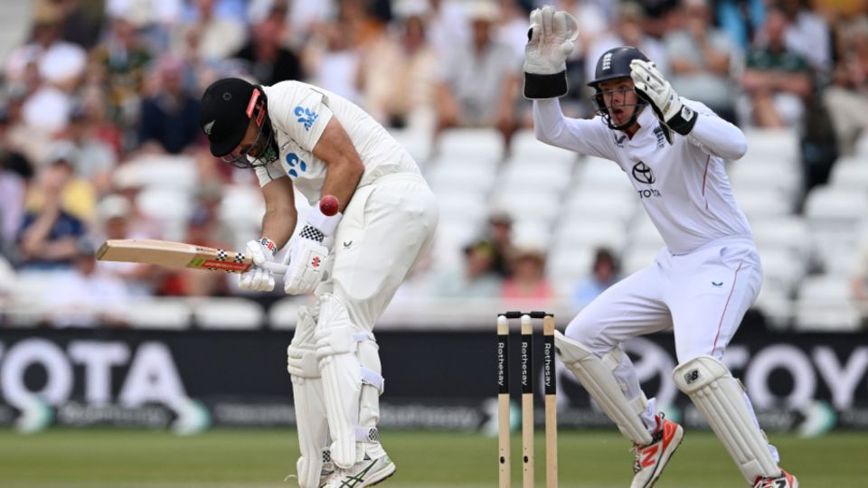 Mitchell was struck on the body 17 times during his century, including an awkward lifter on the forearm