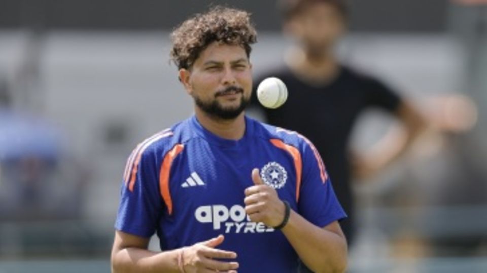 Kuldeep Yadav trains ahead of the final game