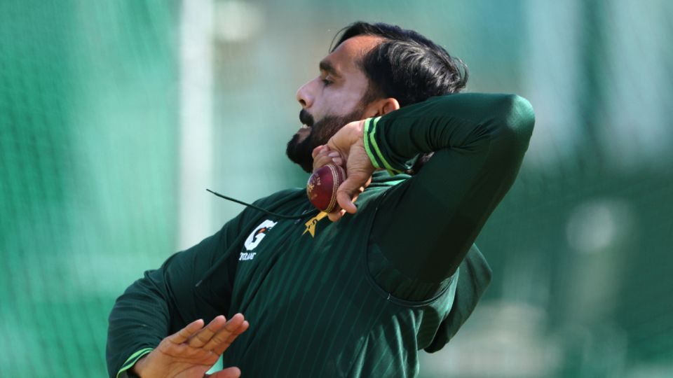 Ali Usman bowls in the nets at Lord's ahead of the second Test
