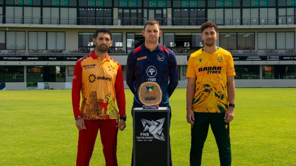 Three captains, one trophy: Sikandar Raza, Gerhard Erasmus and Bjorn Fortuin