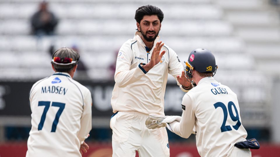 Shoaib Bashir celebrates a breakthrough