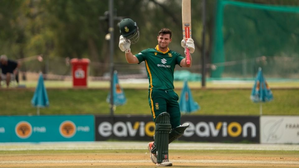 Jordan Hermann made 150 - the joint-highest ODI score on debut